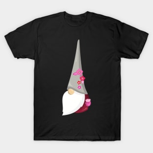 Spring Gnome, Cute Gnome, Garden Gnome, Flowers T-Shirt